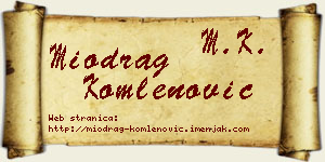 Miodrag Komlenović vizit kartica